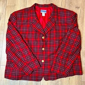Pendleton Red Plaid Blazer